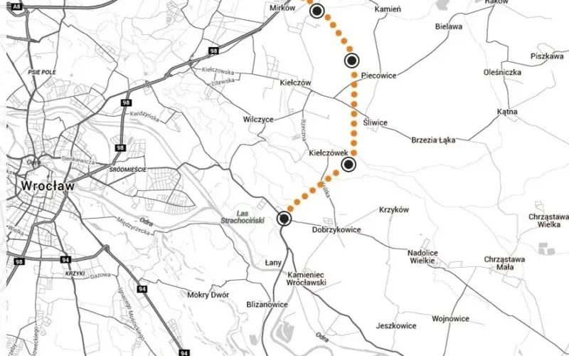 wschodnia obwodnica wrocławia mapa WOW Wrocław