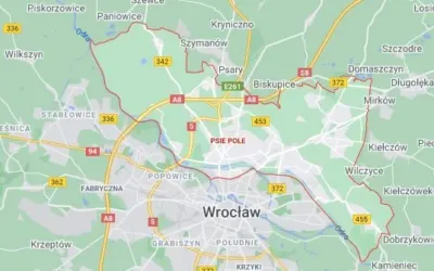 Psie Pole Wrocław mapa